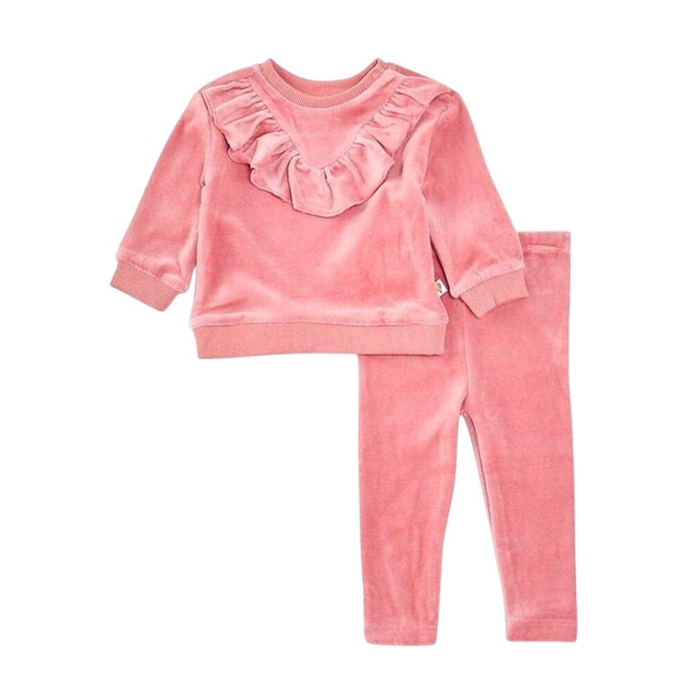 Adventurewear 360 Long Sleeve Ruffle Velour Top & Pants Set 12M